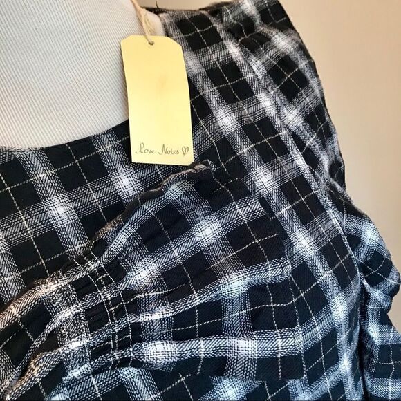 New! Love Notes Plaid Ruffle Long Sleeve Shirt Sz S - Picture 4 of 6